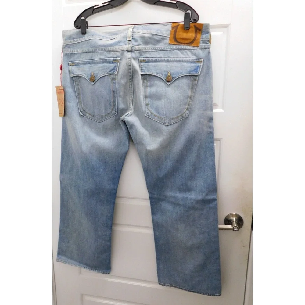 True‎ Religion Ricky Snake Eyes Straight Mens Blue Jeans $218rt sz 38 NWT